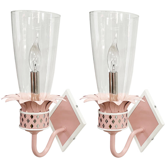 QUICK SHIP - Pair of Charlotte Sconces / Blush