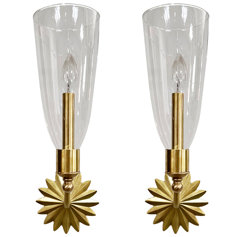 QUICK SHIP - Pair of Georgia Sconces in Unlacquered Brass