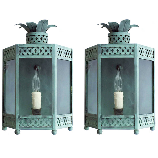 QUICK SHIP - Pair of Sarafina Sconces / Verdigris