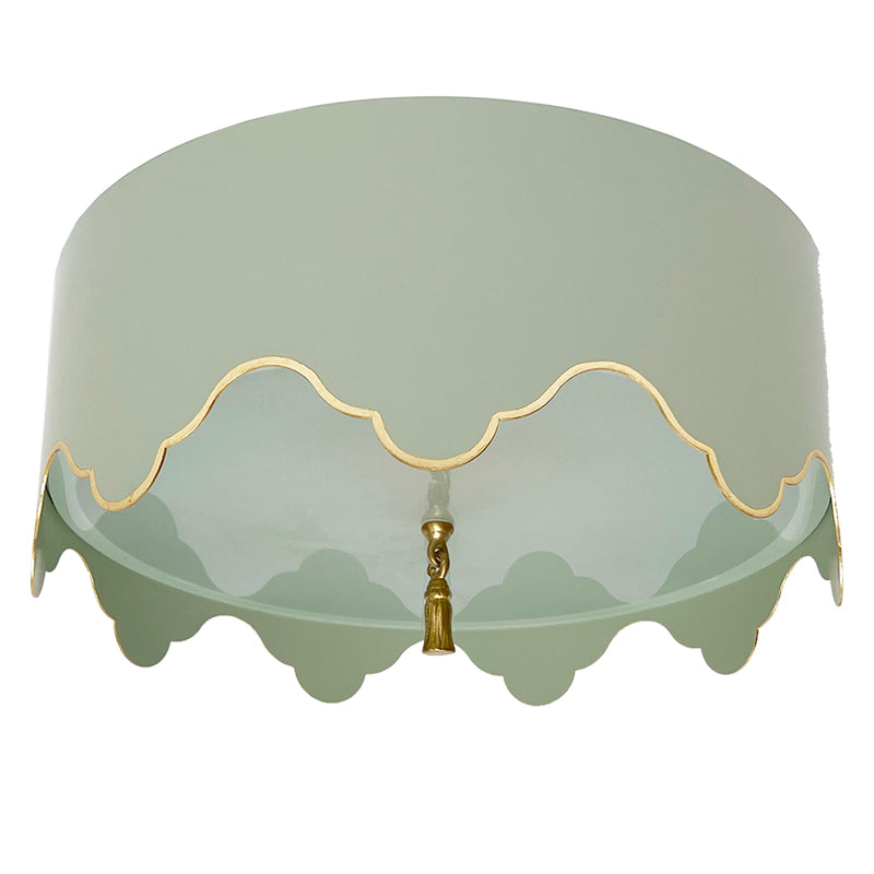 QUICK SHIP - Medium Tole Tent Flush Mount / BM Salisbury Green