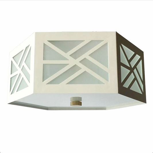 QUICK SHIP - Med Lexi Flush Mount in Ivory