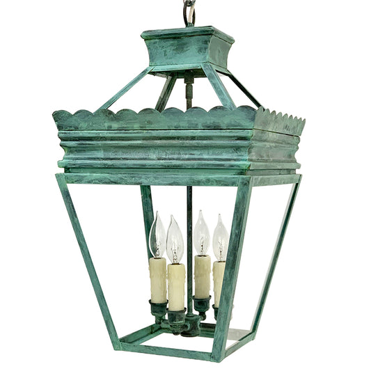 The Cleo Lantern in Verdigris Finish