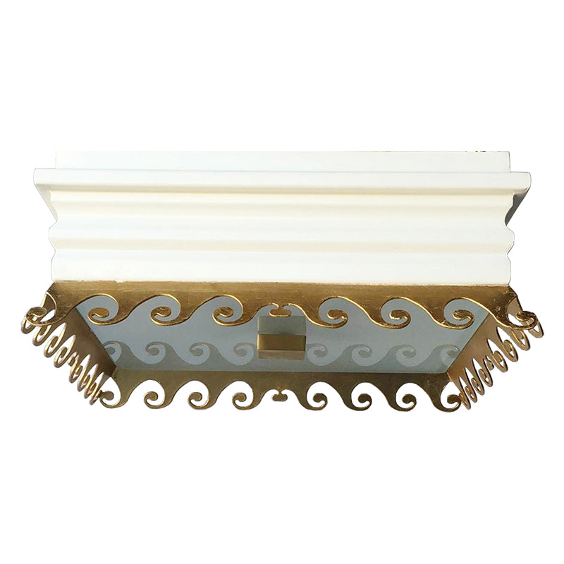 Daphne Flush Mount in Standard Ivory w/ Gold Gilt Trim