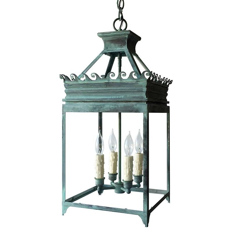 The Daphne Lantern in Verdigris Finish