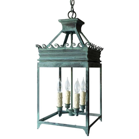 The Daphne Lantern in Verdigris Finish