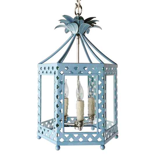 The Elsie Lantern in a Custom Solid Blue w/ Nickel Hardware