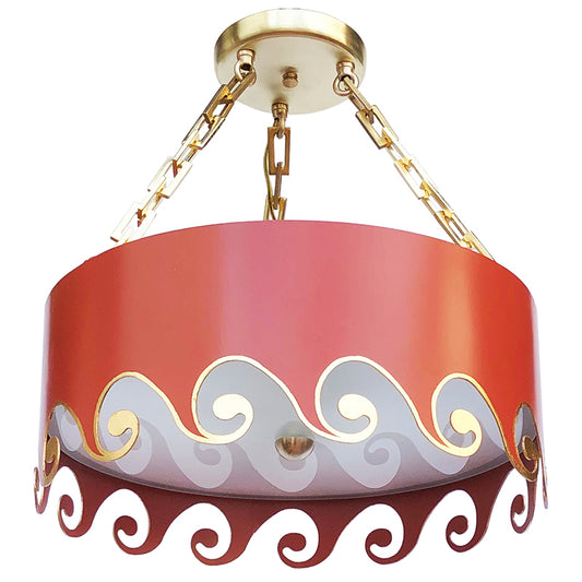 The Helena Semi Flush in Custom F&B Terre d'Egypte & Gold Gilt Trim