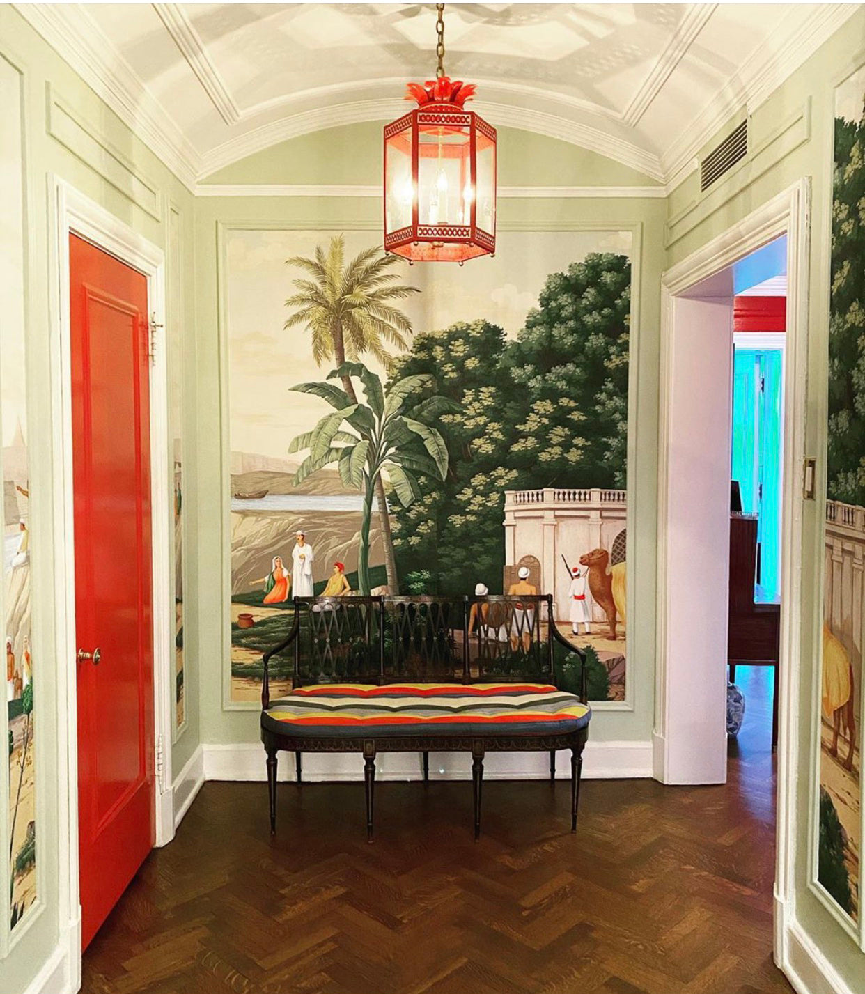 The Large Sarafina Lantern in a Foyer / Interior Design by Jenny Brown