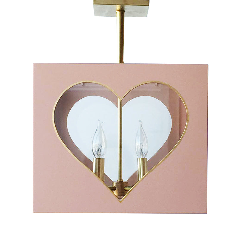 The Valentina Semi Flush in Standard Blush w/ Gold Gilt Trim & Brass Hardware