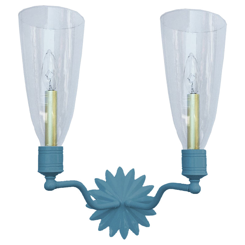 QUICK SHIP - Pair DBL Georgia Sconces in F&B Chinese Blue