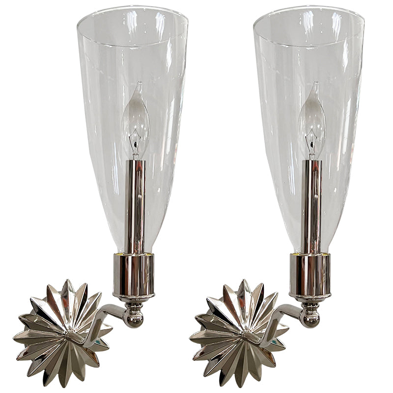 QUICK SHIP - Pair of Georgia Sconces in Polished Nickel