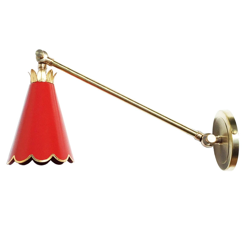 QUICK SHIP -  SCALLOPED ARM SCONCE IN MOROCCAN RED