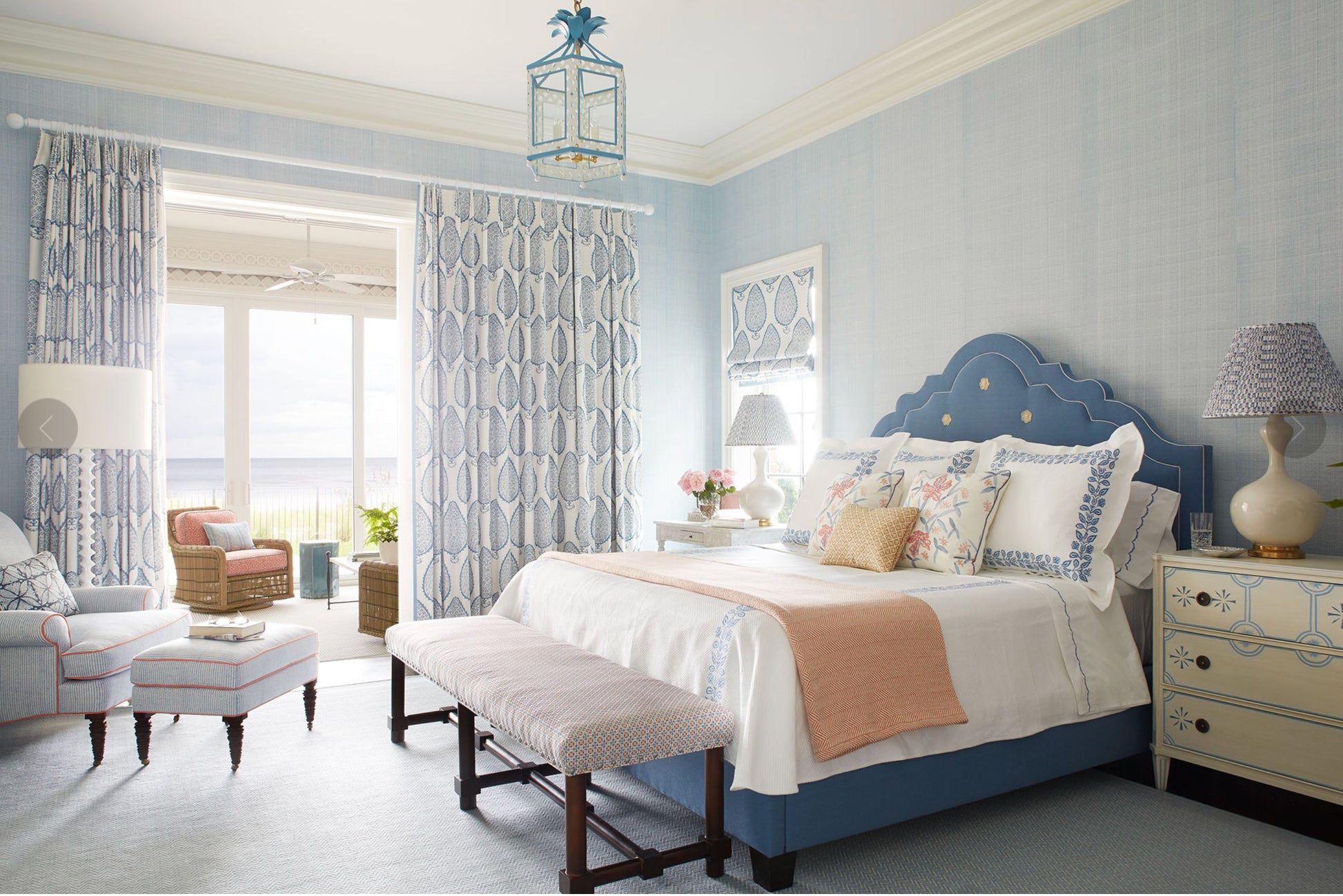The Elsie Lantern in a Bedroom / Design by Andrew Howard Interior Design