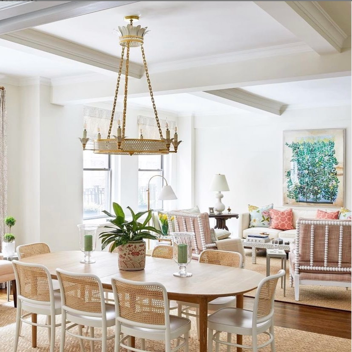 The Medium Sarafina Chandelier in a dining room by Emily C. Butler