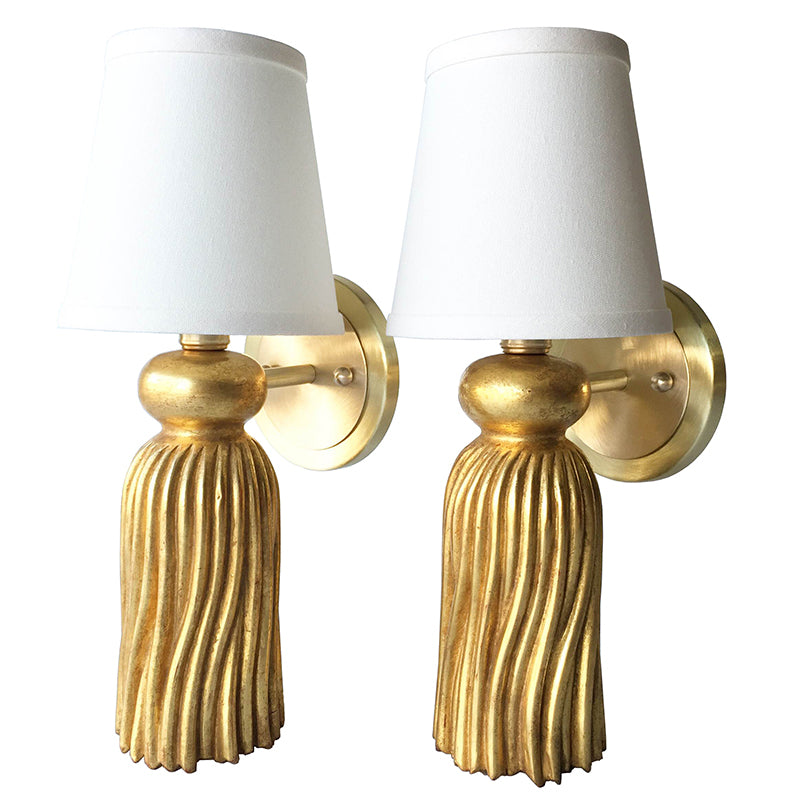 The Tassel Sconce in Gold Leaf Finish - Email to Order