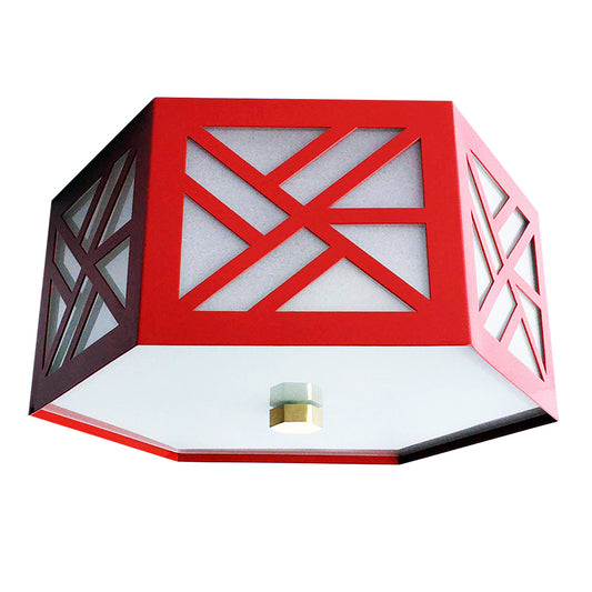 The Lexi Flush Mount in a Custom Red