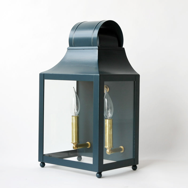 The Maribel Lantern Sconce in Custom F&B Hague Blue