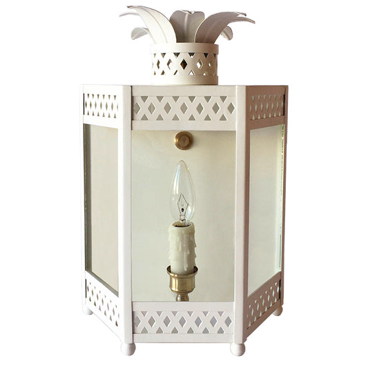 The Sarafina Lantern Sconce in Standard Ivory
