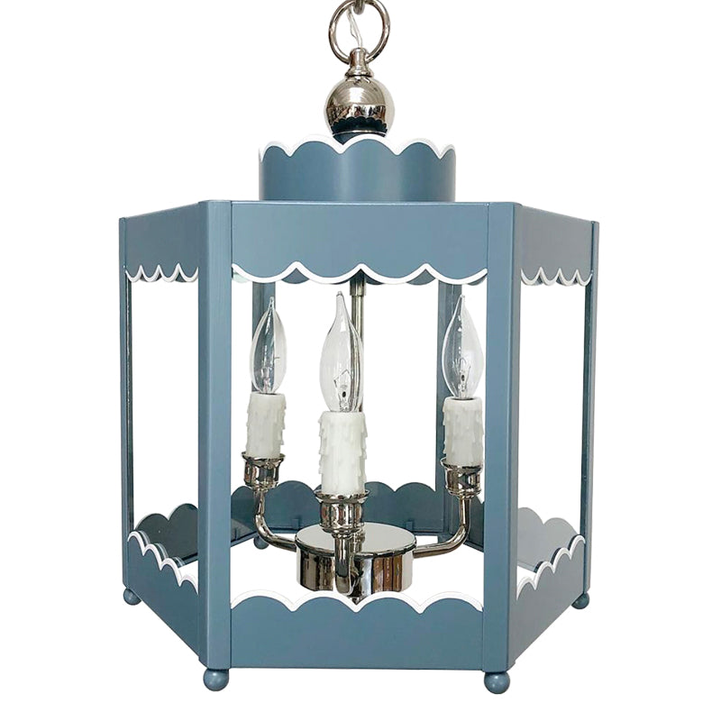 The Scalloped Lantern in a Custom Color w/ Nickel Hardware and White Trim