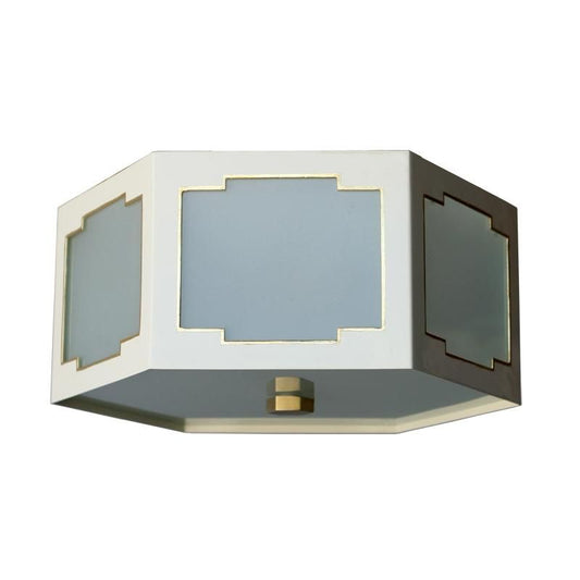 Taylor Flush Mount in Standard Ivory w/ Gold Gilt Trim