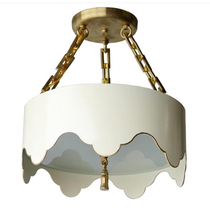TOLE TENT SEMI FLUSH MOUNT